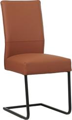 Cognac leren industriële eetkamerstoel - poot vierkant zwart, Huis en Inrichting, Stoelen, Overige kleuren, Nieuw, Leer, Ophalen of Verzenden