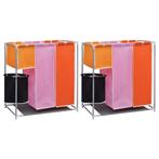vidaXL 3-delige Wassorteerders 2 st met wasmand, Huis en Inrichting, Verzenden, Nieuw