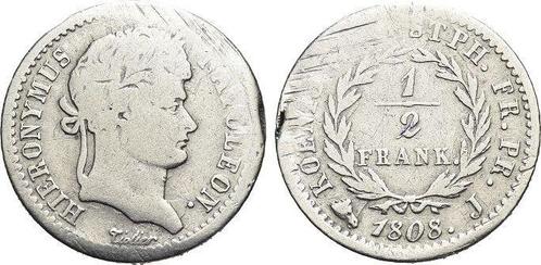 1/2 Franken 1808 J Westfalen-koenigreich Hieronymus Napol..., Timbres & Monnaies, Monnaies | Europe | Monnaies non-euro, Envoi