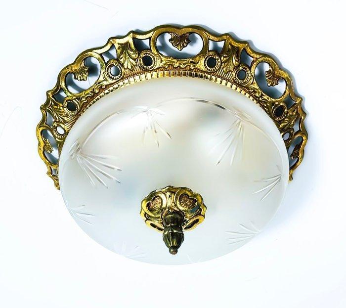 Wandkandelaar - Messing, Glas, Antiquités & Art, Curiosités & Brocante