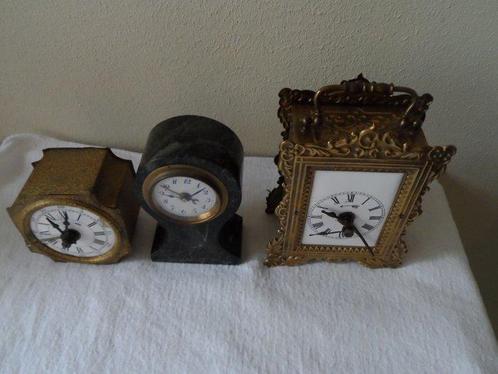 Réveils (3) - Antique Laiton, granit, émail, verre. -, Antiek en Kunst, Antiek | Klokken