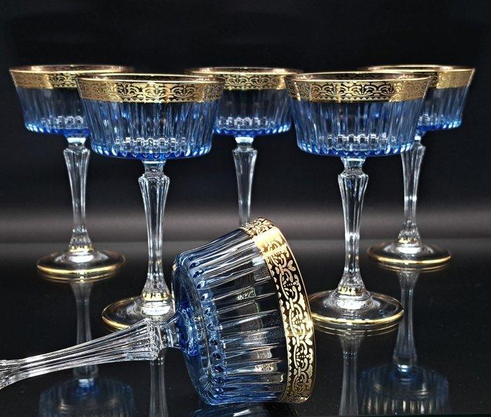 Artemisia - Champagne fluitje (6) - Kristal, oro 24kt, Antiek en Kunst, Antiek | Meubels | Tafels