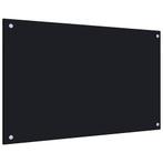vidaXL Spatscherm keuken 80x50 cm gehard glas zwart, Verzenden