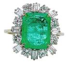 Bague - 18 carats Or blanc Émeraude - Diamant, Handtassen en Accessoires, Ringen, Nieuw