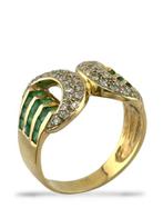 Ring - 14 karaat Geel goud, 14K geelgouden ring met 1,20, Handtassen en Accessoires, Ringen, Nieuw