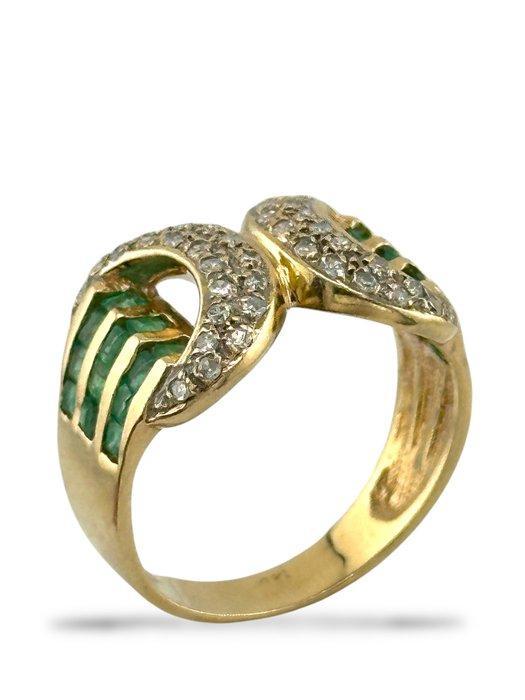 Ring - 14 karaat Geel goud, 14K geelgouden ring met 1,20, Handtassen en Accessoires, Ringen