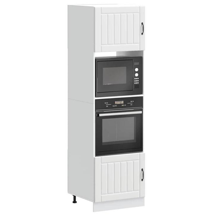 vidaXL Ovenkasten 2 st Lucca bewerkt hout wit, Huis en Inrichting, Kasten | Overige, Nieuw, Verzenden