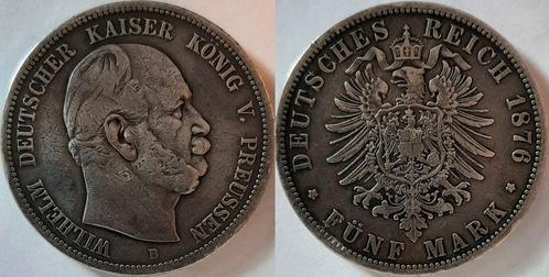 Duitsland 5 Mark 1876 B Wilhelm I Preussen Pruisen sehr s..., Postzegels en Munten, Munten | Europa | Niet-Euromunten, België