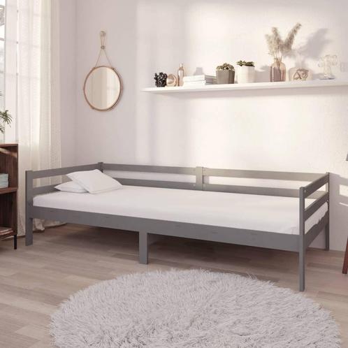 vidaXL Slaapbank met matras massief grenenhout grijs 90x200, Huis en Inrichting, Slaapkamer | Bedden, Nieuw, Verzenden