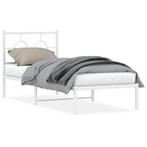 vidaXL Cadre de lit métal avec tête de lit blanc 80x200, Neuf, Verzenden
