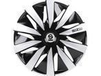Veiling - Sparco Wieldoppen Lazio - 14 inch - Zwart/Zilver, Auto diversen, Wieldoppen, Nieuw