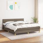 vidaXL Boxspring met matras stof taupe 160x200 cm, Maison & Meubles, Verzenden