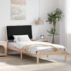 vidaXL Bedframe Bruin en zwart 100 x 200 cm Massief, Huis en Inrichting, Slaapkamer | Bedden, Verzenden, Nieuw