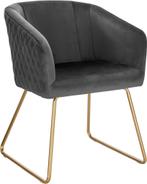 WOLTU Eetkamerstoel - Fluwelen Fauteuil - Donkergrijs, Verzenden, Nieuw
