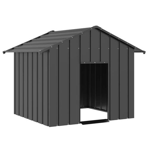 vidaXL Hondenhok met dak 131x101x102 cm gegalvaniseerd staal, Dieren en Toebehoren, Hondenhokken, Nieuw, Verzenden