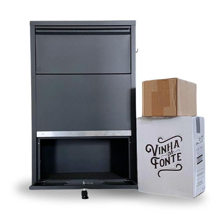 Pakketbrievenbus Antraciet | Incl. accessoires, Tuin en Terras, Brievenbussen, Wandbrievenbus, Nieuw, Overige materialen, Verzenden