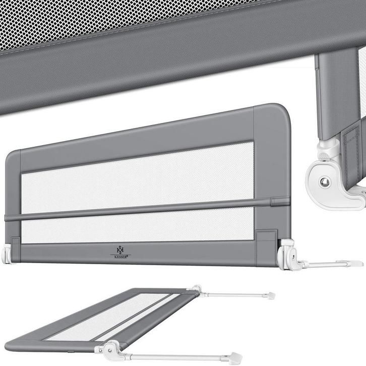 Bedhekje - 150 cm - Bedrand - Bedrail - Bedrek - Lichtgrijs, Kinderen en Baby's, Kinderkamer | Bedden, Nieuw, Verzenden