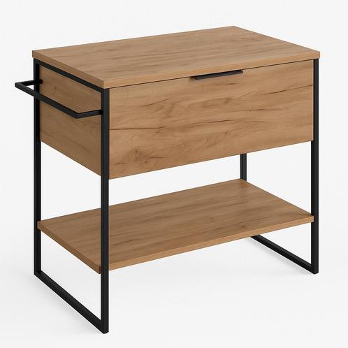 Staande Wastafelkast Kobe 80 x 46 x 85 cm - Eiken, Huis en Inrichting, Badkamer | Badkamermeubels, Nieuw, Verzenden