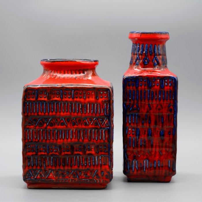 BAY Keramik - Ernst Stauber - Vaas (2) - Model 70-25 + 70-20, Antiquités & Art, Curiosités & Brocante