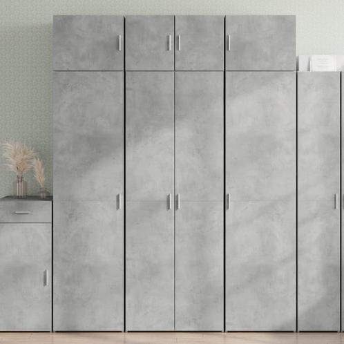 vidaXL Opbergkast 70x42,5x225 cm bewerkt hout betongrijs, Huis en Inrichting, Kasten | Dressoirs, Nieuw, Verzenden