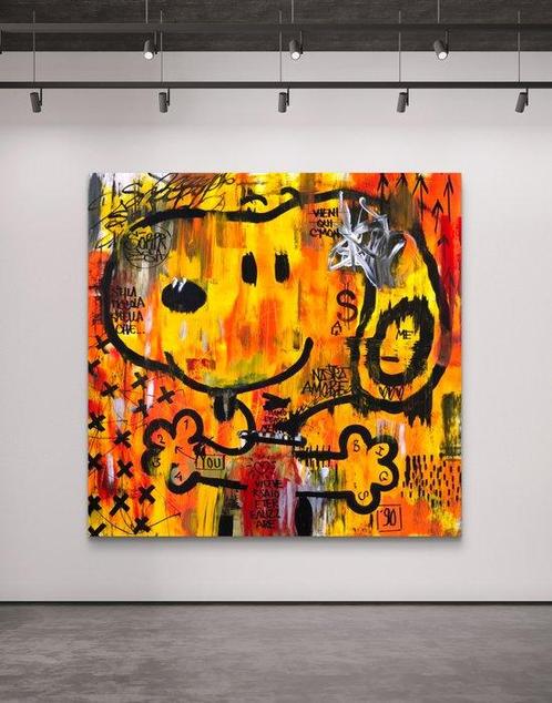 LACRISS (1990) - Snoopy A Big Warm Hug In The Sunset +XL, Antiek en Kunst, Kunst | Schilderijen | Modern