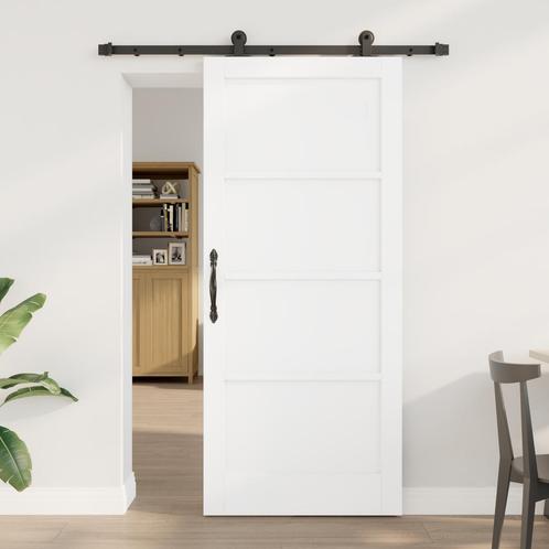 vidaXL Schuifdeur met Hardware Set ORKDALWit Massief, Doe-het-zelf en Bouw, Deuren en Vliegenramen, Nieuw, Verzenden