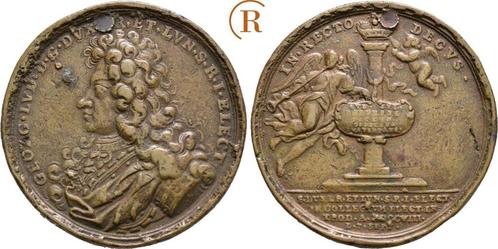 Brons medaille 1708 Braunschweig Calenberg Hannover: Geor..., Postzegels en Munten, Penningen en Medailles, Verzenden