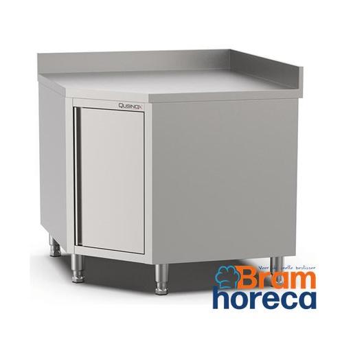 RVS hoek werktafel met draaideur en opstaande rand | 100x60x, Doe-het-zelf en Bouw, Ventilatie en Afzuiging, Verzenden