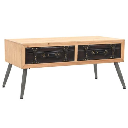 vidaXL Salontafel 115x55x50 cm massief vurenhout, Huis en Inrichting, Tafels | Salontafels, Nieuw, Verzenden