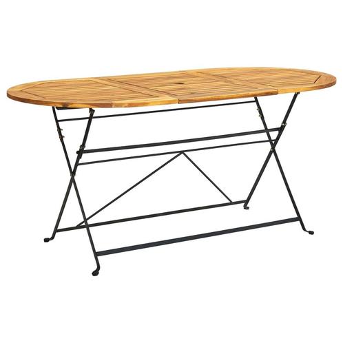 vidaXL Tuintafel ovaal 160x85x74 cm massief acaciahout, Tuin en Terras, Tuintafels, Nieuw, Verzenden