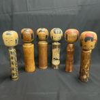 Ensemble de 6 poupées Kokeshi japonaises traditionnelles –
