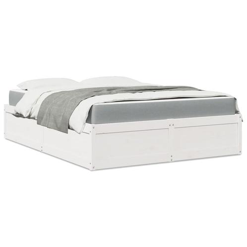 vidaXL Bed met matras massief grenenhout wit 140x200 cm, Huis en Inrichting, Slaapkamer | Bedden, Nieuw, Verzenden