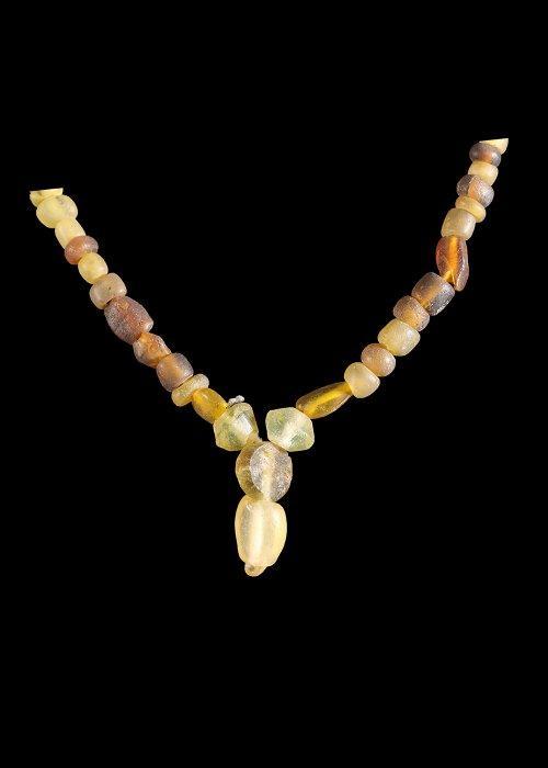 Oud-Romeins Geel Glas Kralenketting (Zonder minimumprijs), Antiek en Kunst, Antiek | Overige Antiek