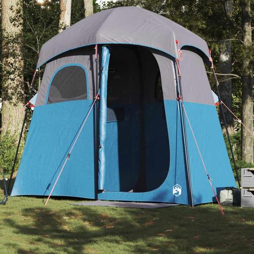 vidaXL Douchetent 2-persoons waterdicht blauw, Caravanes & Camping, Tentes, Envoi