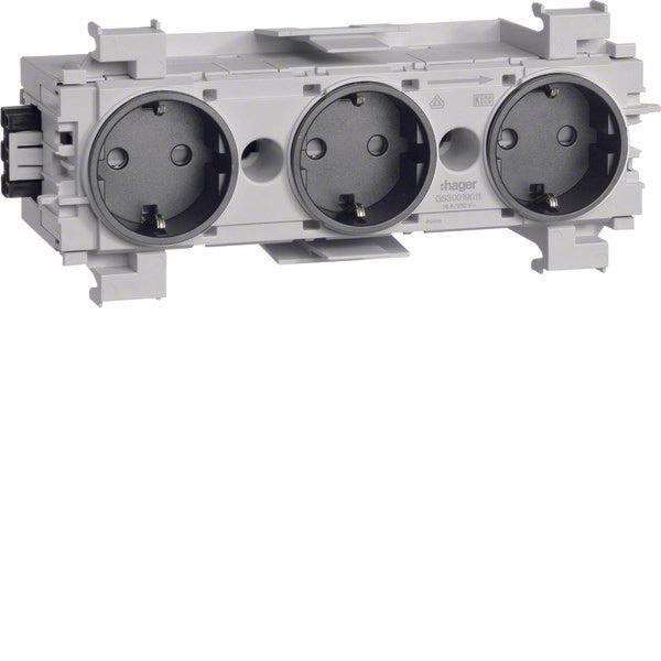 Drievoudige Stopcontact Wago Voorzijde Montage Zwart, Doe-het-zelf en Bouw, Elektriciteit en Kabels, Verzenden