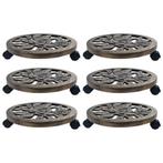 vidaXL Plantentrolleys 6 st 38 cm kunststof bronskleurig, Verzenden, Nieuw