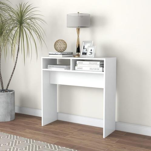 vidaXL Table console blanc 78x30x80 cm bois dingénierie, Maison & Meubles, Tables | Tables de salon, Neuf, Envoi