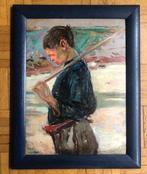 Post-impressionist school (XX) - Jeune garçon sur la plage, Antiquités & Art