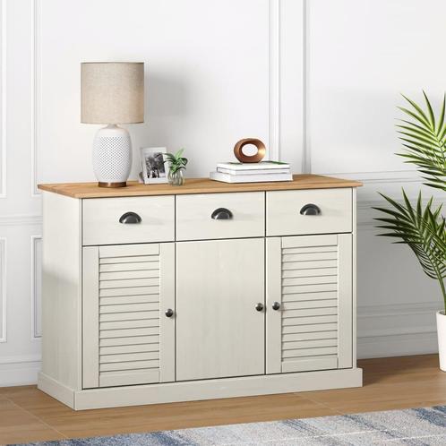 vidaXL Buffet avec tiroirs VIGO 113x40x75 cm blanc bois, Huis en Inrichting, Kasten | Dressoirs, Verzenden