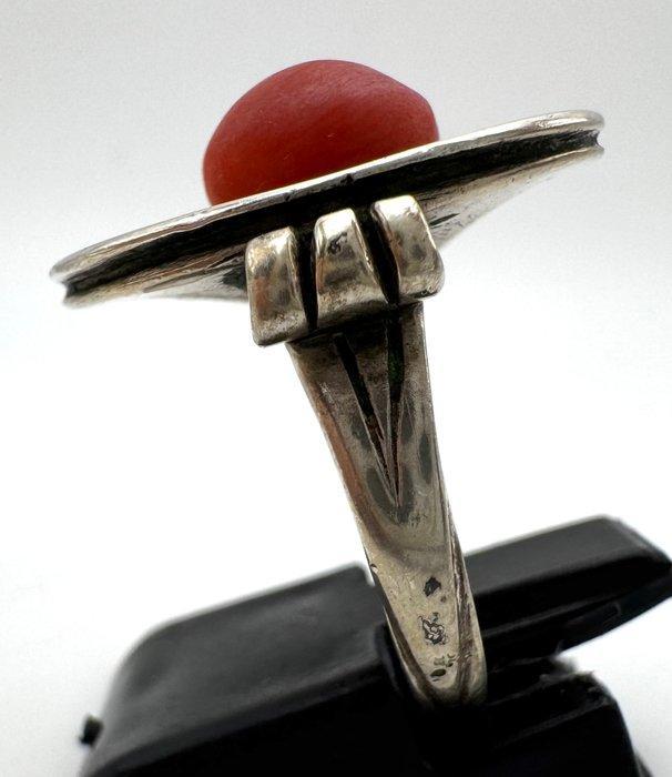 Zonder Minimumprijs - Ring Zilver Koraal, Handtassen en Accessoires, Ringen