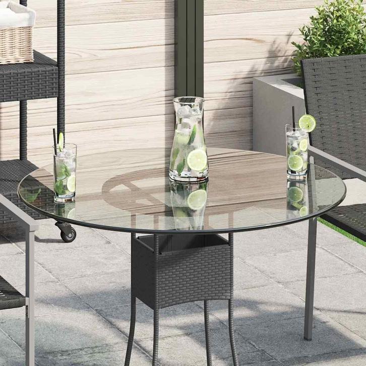 vidaXL Tafelblad van gehard glas 800 mm rond, Huis en Inrichting, Tafelonderdelen, Nieuw, Verzenden