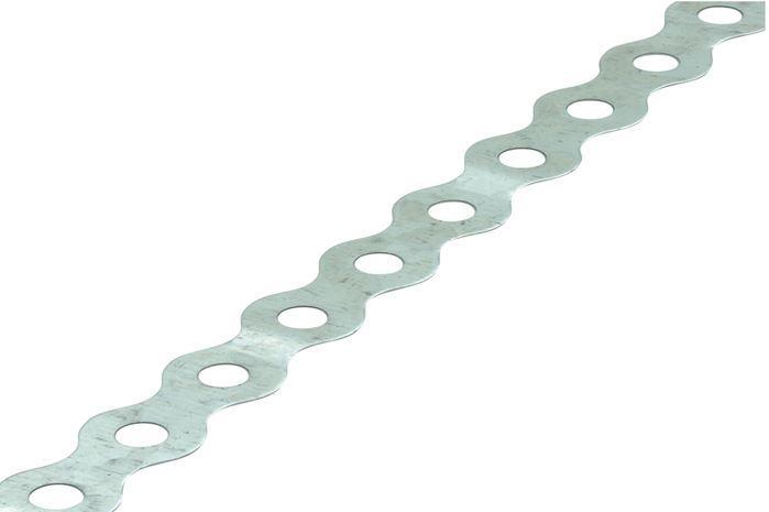 Bandijzer gegolfd, geperforeerd, rvs 12 x 0.75m (10 m), Doe-het-zelf en Bouw, Hang- en Sluitwerk, Klink of Kruk, Nieuw, Overige materialen