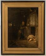 Ferdinand Carl Sierig (1839-1905) - At the pigsty