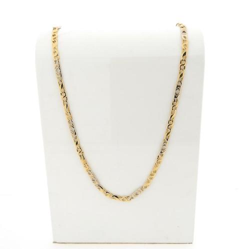 Bicolor gouden heren ketting met wiebertjes | 61 cm, Handtassen en Accessoires, Kettingen, Overige kleuren, Gebruikt, Goud, Ophalen of Verzenden