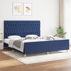 vidaXL Cadre de lit avec tête de lit Bleu 180 x 200 cm, Verzenden