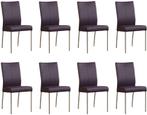 Set van 8 Paarse leren moderne eetkamerstoelen - Toledo Leer, Huis en Inrichting, Stoelen, Nieuw, Vijf, Zes of meer stoelen, Modern