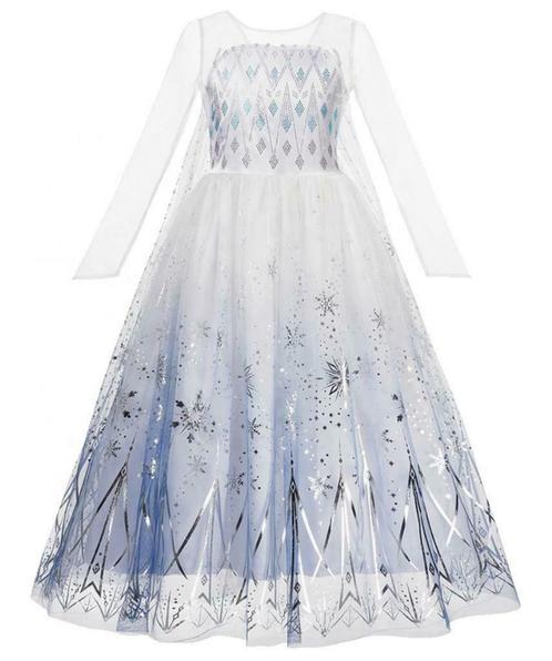 Prinsessenjurk - Elsa ijskristallen jurk - Kleedje, Kinderen en Baby's, Carnavalskleding en Verkleedspullen, Verzenden
