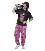 Neon 80S Kostuum Zwart Roze Heren, Verzenden