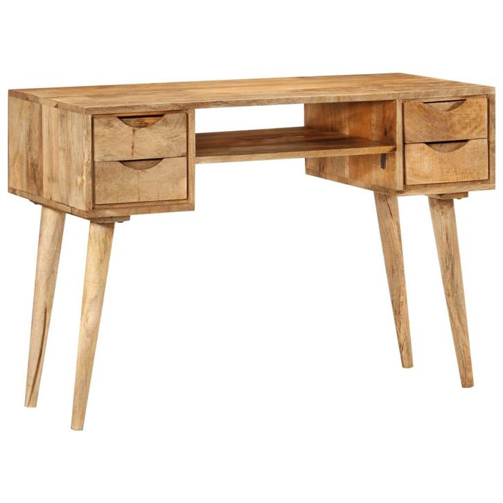 vidaXL Bureau met lades 110x47x76 cm massief mangohout, Huis en Inrichting, Bureaus, Nieuw, Verzenden