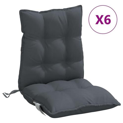 Stoelkussens Lage Rug Antraciet 6st - OP=OP -40% Korting, Tuin en Terras, Tuinmeubel-accessoires, Nieuw, Verzenden
